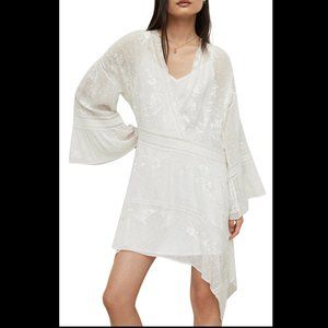 ALLSAINTS - Dawn Embroidered Asymmetric Dress NWT US 12